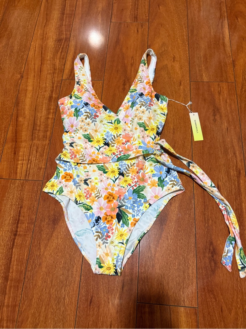 NWT | summersalt x Rifle Paper|  Marguerite Floral Wrap One-Piece Swimsuit